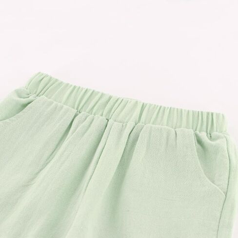 POBIDOBY Linen Baby Clothes for Summer Vacation & Beach Hiking, Linen Short with Cotton Linen Top for Girls & Boys in Saudi Arabia