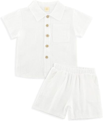 POBIDOBY Linen Baby Clothes for Summer Vacation & Beach Hiking, Linen Short with Cotton Linen Top for Girls & Boys in Saudi Arabia