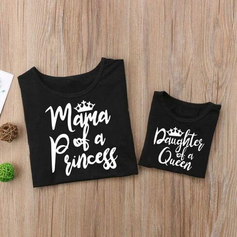 Gourd Doll Mother & Daughter Matching T-Shirts Set Mom & Baby Girl Bodysuit & Women Tee Shirt Mommy & Me Matching Outfits in Saudi Arabia