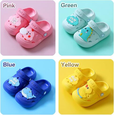 JUXI Toddler Clogs Girls Boys Clogs Garden Shoes Cartoon Slides Toddler Sandals Beach Kids Slippers in Saudi Arabia