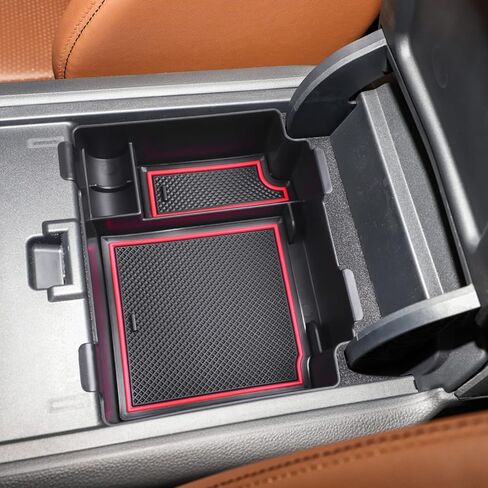 منظم وحدة التحكم المركزية TACOBRO متوافق مع ملحقات Acura RDX 2019 2020 2021 2022 2023 2024، صينية إدخال مسند الذراع RDX، صندوق تخزين ثانوي داخلي ABS، زخرفة حمراء in Saudi Arabia