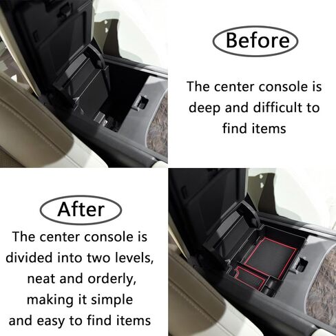 منظم وحدة التحكم المركزية TACOBRO متوافق مع ملحقات Acura RDX 2019 2020 2021 2022 2023 2024، صينية إدخال مسند الذراع RDX، صندوق تخزين ثانوي داخلي ABS، زخرفة حمراء in Saudi Arabia