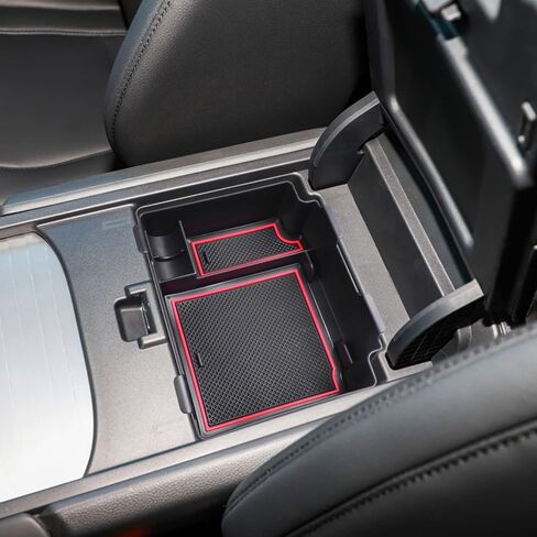 منظم وحدة التحكم المركزية TACOBRO متوافق مع ملحقات Acura RDX 2019 2020 2021 2022 2023 2024، صينية إدخال مسند الذراع RDX، صندوق تخزين ثانوي داخلي ABS، زخرفة حمراء in Saudi Arabia