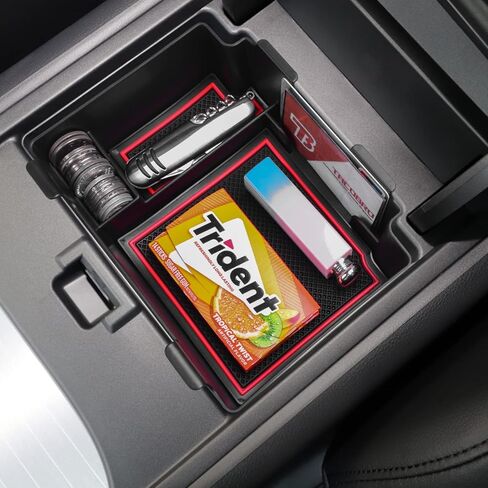 منظم وحدة التحكم المركزية TACOBRO متوافق مع ملحقات Acura RDX 2019 2020 2021 2022 2023 2024، صينية إدخال مسند الذراع RDX، صندوق تخزين ثانوي داخلي ABS، زخرفة حمراء in Saudi Arabia