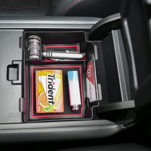 منظم وحدة التحكم المركزية TACOBRO متوافق مع ملحقات Acura RDX 2019 2020 2021 2022 2023 2024، صينية إدخال مسند الذراع RDX، صندوق تخزين ثانوي داخلي ABS، زخرفة حمراء in Saudi Arabia