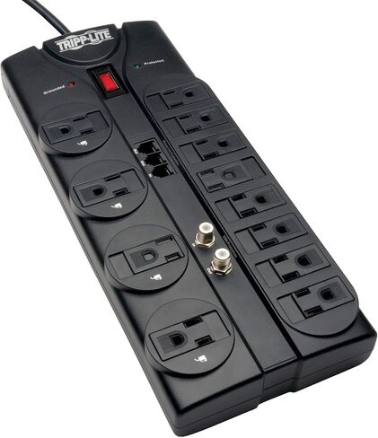 Eaton Tripp Lite TLP1208SAT Flat Plug Surge Protector 12 Outlets Home TV in Saudi Arabia