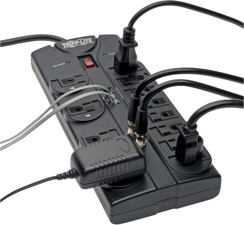 Eaton Tripp Lite TLP1208SAT Flat Plug Surge Protector 12 Outlets Home TV in Saudi Arabia