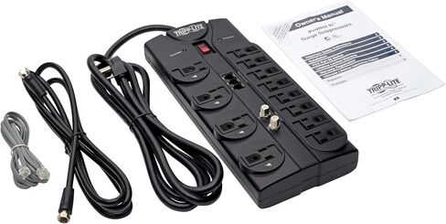 Eaton Tripp Lite TLP1208SAT Flat Plug Surge Protector 12 Outlets Home TV in Saudi Arabia