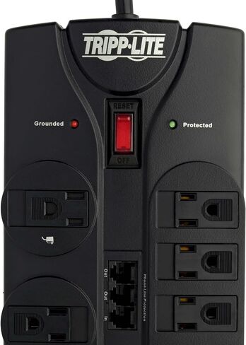 Eaton Tripp Lite TLP1208SAT Flat Plug Surge Protector 12 Outlets Home TV in Saudi Arabia