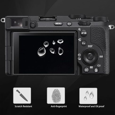 واقي شاشة زجاجي بصري من kakotopa لهاتف Sony A7CR، طبقة حماية لشاشة الكاميرا، صلابة 9H، رفيعة للغاية، شفافية عالية، مضاد لبصمات الأصابع ومضاد للخدش ومقاوم للماء in Saudi Arabia