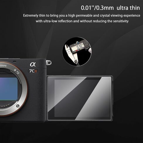 واقي شاشة زجاجي بصري من kakotopa لهاتف Sony A7CR، طبقة حماية لشاشة الكاميرا، صلابة 9H، رفيعة للغاية، شفافية عالية، مضاد لبصمات الأصابع ومضاد للخدش ومقاوم للماء in Saudi Arabia