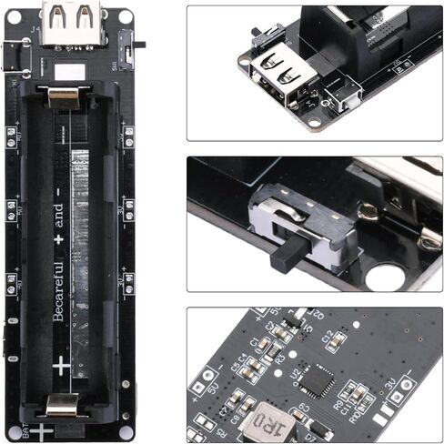 FORIOT 2Pcs 1865O Battery Holder Li-ion Battery with Single Compartment Support USB 5V/2A 3V/1A V3 Battery Shield Battery Charging Module with USB to Micro USB Charging Cable in Kuwait