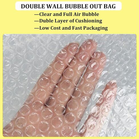 20Pack Clear Bubble Out Bag Pouches 14x18 inch, Bubble Pouches Wrap Bag Double Protection Shockproof Bubble Cushioning Wrap Bag for Packing, Shipping, Moving and Storage in Saudi Arabia