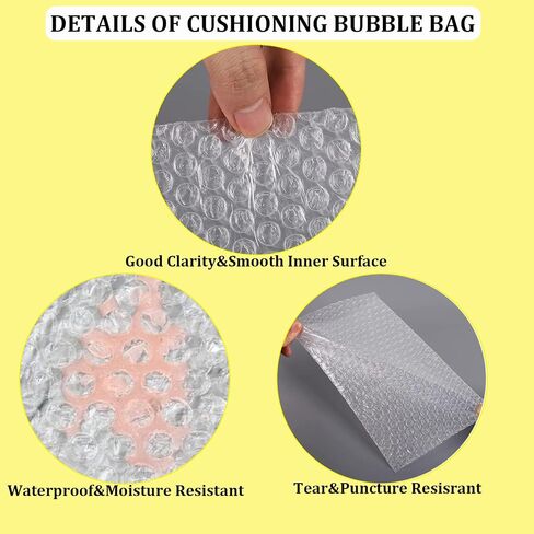 20Pack Clear Bubble Out Bag Pouches 14x18 inch, Bubble Pouches Wrap Bag Double Protection Shockproof Bubble Cushioning Wrap Bag for Packing, Shipping, Moving and Storage in Saudi Arabia