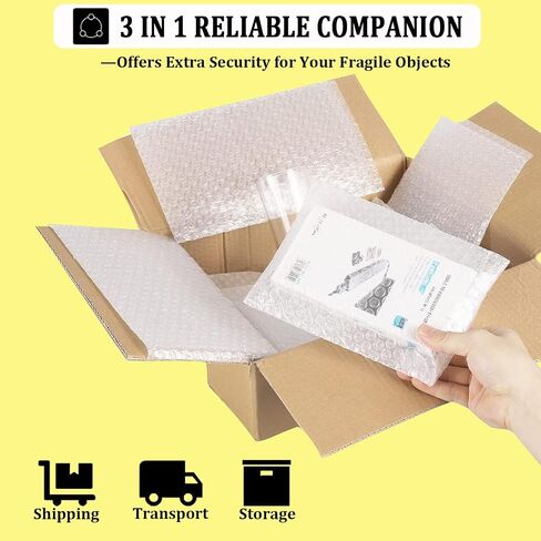 20Pack Clear Bubble Out Bag Pouches 14x18 inch, Bubble Pouches Wrap Bag Double Protection Shockproof Bubble Cushioning Wrap Bag for Packing, Shipping, Moving and Storage in Saudi Arabia