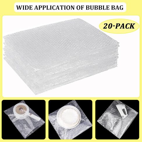 20Pack Clear Bubble Out Bag Pouches 14x18 inch, Bubble Pouches Wrap Bag Double Protection Shockproof Bubble Cushioning Wrap Bag for Packing, Shipping, Moving and Storage in Saudi Arabia