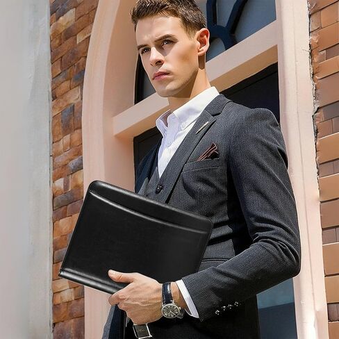 حافظة ملفات جلدية مقاس A4 من Leathario، حافظة للكتابة، مجلد عرض الأعمال in Kuwait