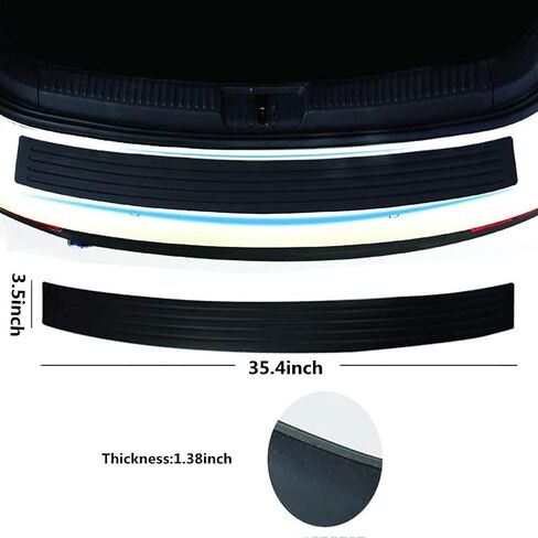 Abnaok المصد الخلفي حامي الحرس العالمي المطاط الأسود المقاوم للخدش باب الجذع حراس دخول ملحق غطاء الكسوة لسيارات الدفع الرباعي / السيارات (35.8 بوصة) in Kuwait