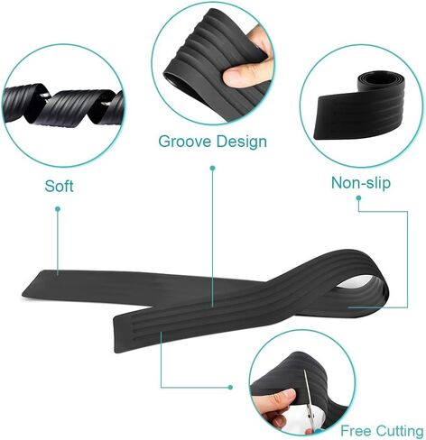 Abnaok المصد الخلفي حامي الحرس العالمي المطاط الأسود المقاوم للخدش باب الجذع حراس دخول ملحق غطاء الكسوة لسيارات الدفع الرباعي / السيارات (35.8 بوصة) in Kuwait