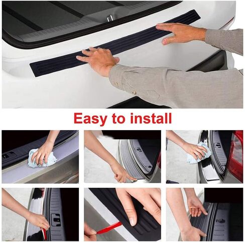 Abnaok المصد الخلفي حامي الحرس العالمي المطاط الأسود المقاوم للخدش باب الجذع حراس دخول ملحق غطاء الكسوة لسيارات الدفع الرباعي / السيارات (35.8 بوصة) in Kuwait