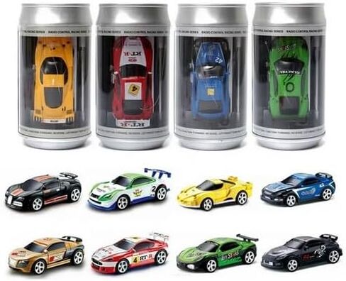 Mini RC 1:58 Scale Small Pocket Portable Micro Racing Car Can Miniature Coke Can Upgraded 2.4G Wireless Radio Remote Control for Multi-Users (Qty. 1 = 1 Can) (Red) in Saudi Arabia