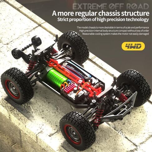 سيارة RC بدون فرشاة، 70 كم/ساعة، 16106 PRO، سيارة RC عالية السرعة، RTR، 1/16 4WD على الطرق الوعرة الانجراف بدون فرشاة RC شاحنة للبالغين باللون الأزرق in Saudi Arabia