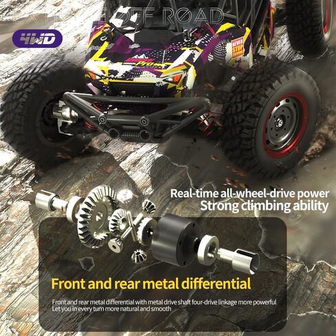 سيارة RC بدون فرشاة، 70 كم/ساعة، 16106 PRO، سيارة RC عالية السرعة، RTR، 1/16 4WD على الطرق الوعرة الانجراف بدون فرشاة RC شاحنة للبالغين باللون الأزرق in Saudi Arabia