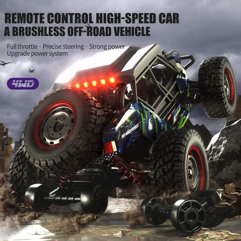 سيارة RC بدون فرشاة، 70 كم/ساعة، 16106 PRO، سيارة RC عالية السرعة، RTR، 1/16 4WD على الطرق الوعرة الانجراف بدون فرشاة RC شاحنة للبالغين باللون الأزرق in Saudi Arabia