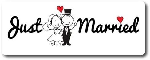 Magnet Me Up Just Married Magnet Decal, 3x8 Inches Heavy Duty Automotive Magnet for Car Truck SUV in Kuwait
