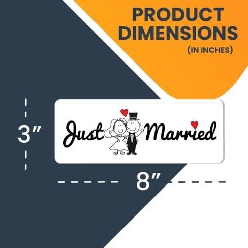 Magnet Me Up Just Married Magnet Decal, 3x8 Inches Heavy Duty Automotive Magnet for Car Truck SUV in Kuwait