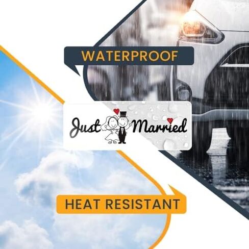 Magnet Me Up Just Married Magnet Decal, 3x8 Inches Heavy Duty Automotive Magnet for Car Truck SUV in Kuwait