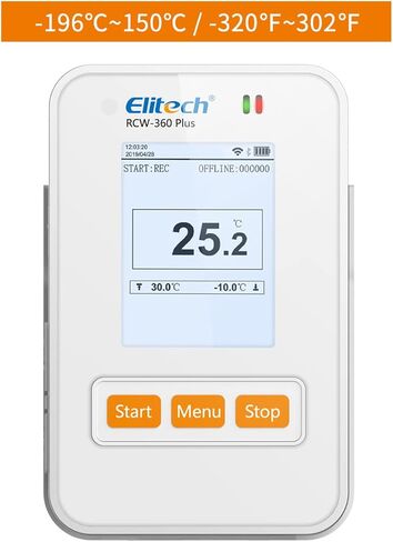 Elitech Temperature Data Logger Recorder Cloud Data Storage Ultra Low Temperature External Sensor WiFi Communication, RCW-360PW-TLE in Saudi Arabia
