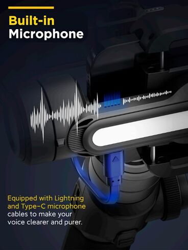 AOCHUAN Smart S2 مثبت انحراف للهاتف الذكي بمعايير الصناعة، 3 محاور انحراف مع قضيب قابل للتمديد، انحراف خفيف لهاتف iPhone وAndroid، تسجيل فيديو TikTok على YouTube in Kuwait