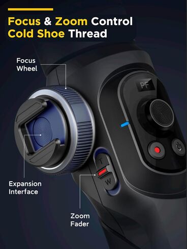 AOCHUAN Smart S2 مثبت انحراف للهاتف الذكي بمعايير الصناعة، 3 محاور انحراف مع قضيب قابل للتمديد، انحراف خفيف لهاتف iPhone وAndroid، تسجيل فيديو TikTok على YouTube in Kuwait