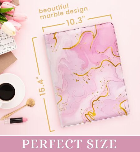 Portfolio Organizer, Clipboard Folio, Pink Padfolio for Women, Portfolio with Notepad, Pen Holder & Card Storage, Portfolio Binder, Padfolio for Men, Leather Binder, Leather Portfolio in Saudi Arabia
