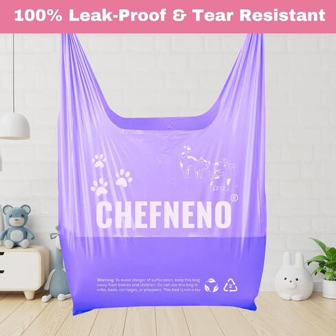 أكياس حفاضات للاستعمال مرة واحدة (600 قيراط) معطرة بأزهار الكرز، مقابض سهلة الربط، أكياس حفاضات معطرة، أكياس نفايات الكلاب للاستعمال مرة واحدة، أكياس نفايات فضلات القطط (زهر الكرز، 600 كيس) in Kuwait