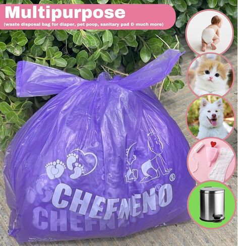 أكياس حفاضات للاستعمال مرة واحدة (600 قيراط) معطرة بأزهار الكرز، مقابض سهلة الربط، أكياس حفاضات معطرة، أكياس نفايات الكلاب للاستعمال مرة واحدة، أكياس نفايات فضلات القطط (زهر الكرز، 600 كيس) in Kuwait