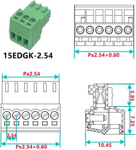 Jienk 5Set 4-Pin 125V 4A 2.54mm 0.1" Pitch PCB Mount Screw Terminal Block Connector for 26-18AWG Cable in Saudi Arabia