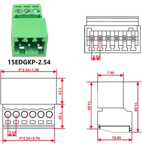 Jienk 5Set 4-Pin 125V 4A 2.54mm 0.1" Pitch PCB Mount Screw Terminal Block Connector for 26-18AWG Cable in Saudi Arabia