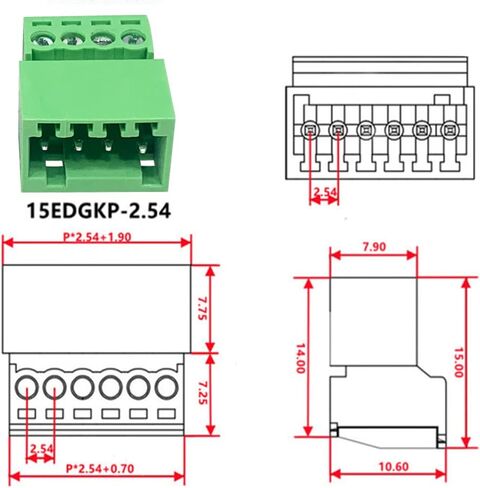 Jienk 5Set 4-Pin 125V 4A 2.54mm 0.1" Pitch PCB Mount Screw Terminal Block Connector for 26-18AWG Cable in Saudi Arabia