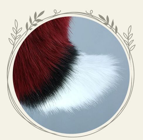 TTYAO REII Fox Wolf Cat Ears and Tail Set Wine Red Furry Ears Headband with Tail Animals Ears Tail for Cosplay Costume in Saudi Arabia