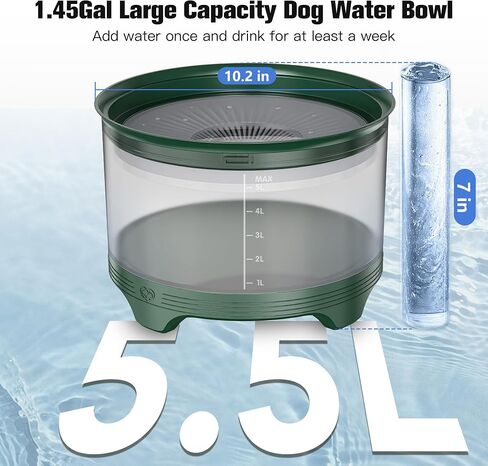 UPSKY 5.5L Dog Water Bowl,186oz Large Capacity No Spill Water Bowl for Dogs, Splash Proof Slow Water Feeder with Heightened Base, Anti-Slip Slow Drinking Pet Water Bowl for Messy Drinkers in Saudi Arabia