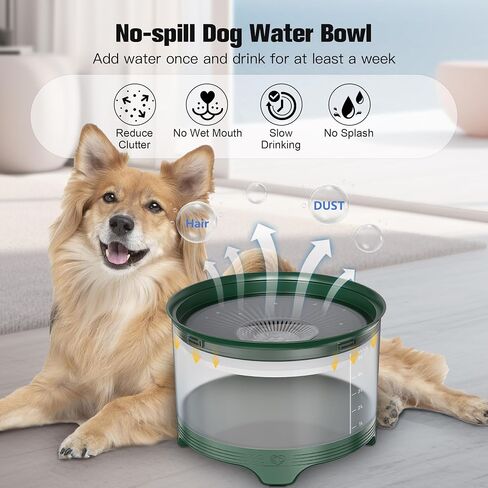 UPSKY 5.5L Dog Water Bowl,186oz Large Capacity No Spill Water Bowl for Dogs, Splash Proof Slow Water Feeder with Heightened Base, Anti-Slip Slow Drinking Pet Water Bowl for Messy Drinkers in Saudi Arabia