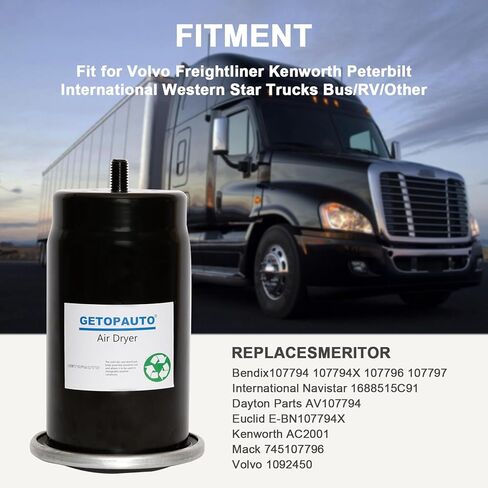 خرطوشة مجفف الهواء GETOPAUTO 107794 AD-9 تحل محل Bendix 107796، Haldex 107796 in Saudi Arabia