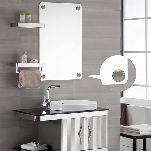 FOCMKEAS 4 قطع براغي مرآة مقاس 20 مم (0.79 بوصة)، أغطية أغطية نحاسية مزخرفة، مسامير مرآة معدنية، غطاء فضي مشطوف مصقول (فضي ساطع) in Saudi Arabia