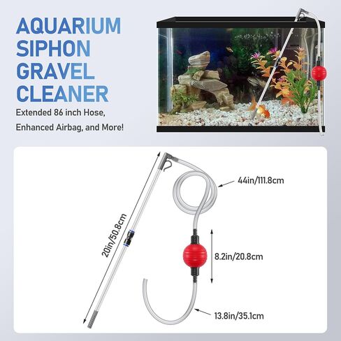 KRESANDI Aquarium Siphon Fish Tank Cleaner Adjustable Water Flow Aquarium Gravel Vacuum, Turtle Tank Small Fish Tank Cleaner Vacuum for Wash Sand, Water Changing in Saudi Arabia