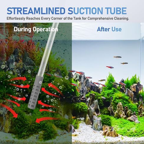 KRESANDI Aquarium Siphon Fish Tank Cleaner Adjustable Water Flow Aquarium Gravel Vacuum, Turtle Tank Small Fish Tank Cleaner Vacuum for Wash Sand, Water Changing in Saudi Arabia