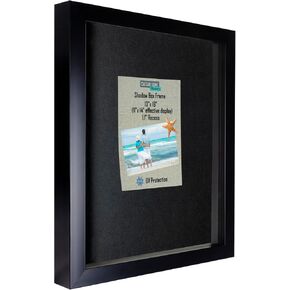 سيزار هوم صندوق ظل كبير 16 × 20 باطار اسود مع حماية من الاشعة فوق البنفسجية | خياران للخلفية، لباد اسود او كتان طبيعي | يعلق أفقيا او رأسيا | يتضمن 16 دبوس ابيض in Kuwait