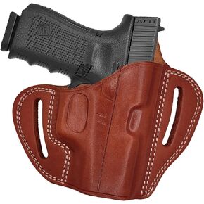 حافظة جلدية OWB لـ Glock 43 - حافظة OWB لـ Glock 43x - لـ G42، G43، G43X، Mos/Rgr SR22، LC9s / Taurus GX4 - حافظات جلدية لـ Glock 42 - حافظات الفطائر G43x Mos - حافظة مسدس من جلد العجل in Kuwait