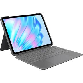 Logitech Combo Touch iPad Air 11 بوصة (M2)، iPad Air (الجيل الرابع والخامس - 2020، 2022) حافظة لوحة المفاتيح - لوحة مفاتيح بإضاءة خلفية قابلة للفصل مع مسند - رمادي أكسفورد in Kuwait